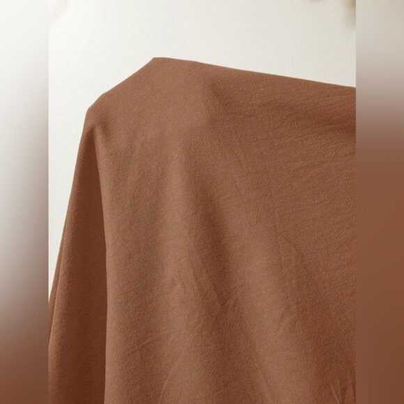 Cotton Spaghetti  Strap Looses Dress With Pockets Brown - Picture 11 of 12